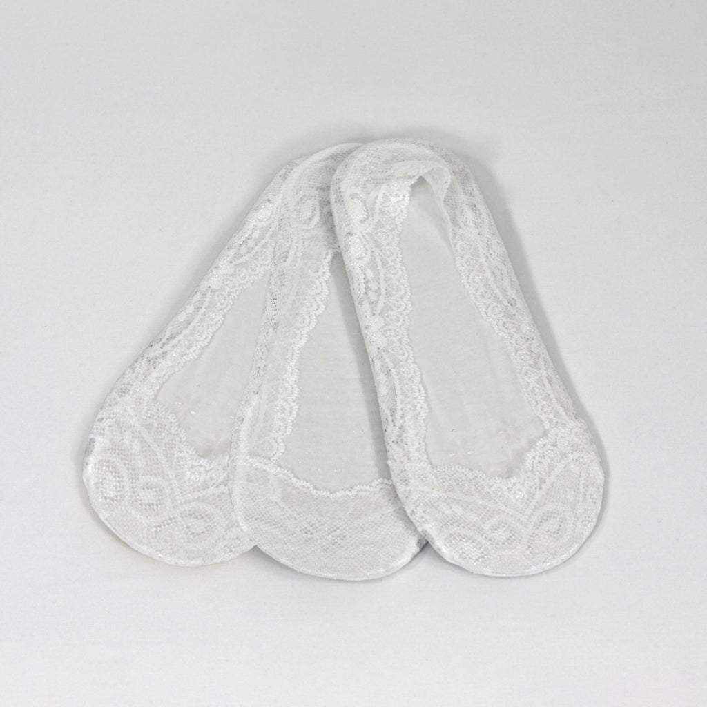 Honeydew Lace Sockettes 3pack White