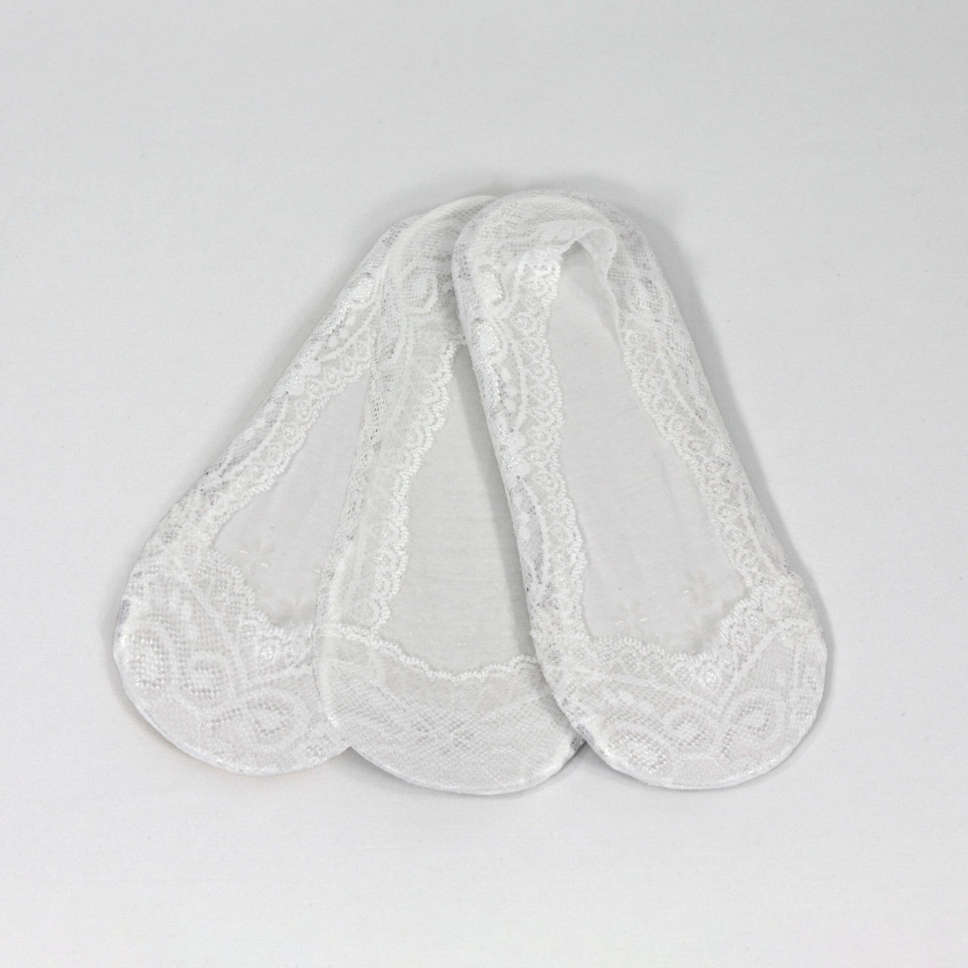 Honeydew Lace Sockettes 3pack White