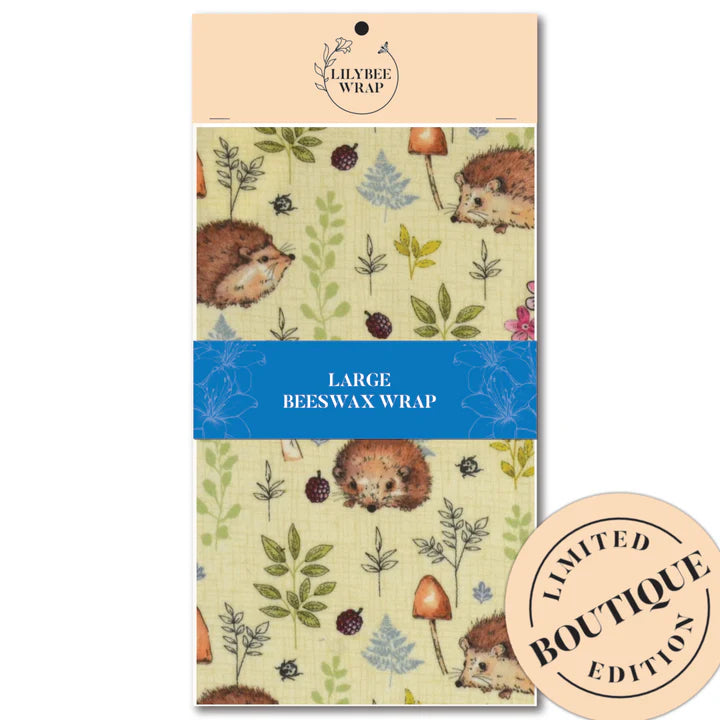 Hedgehog Shuffle Large Beeswax Wrap