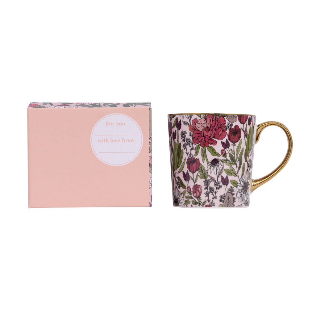 Floral and Gold Mug