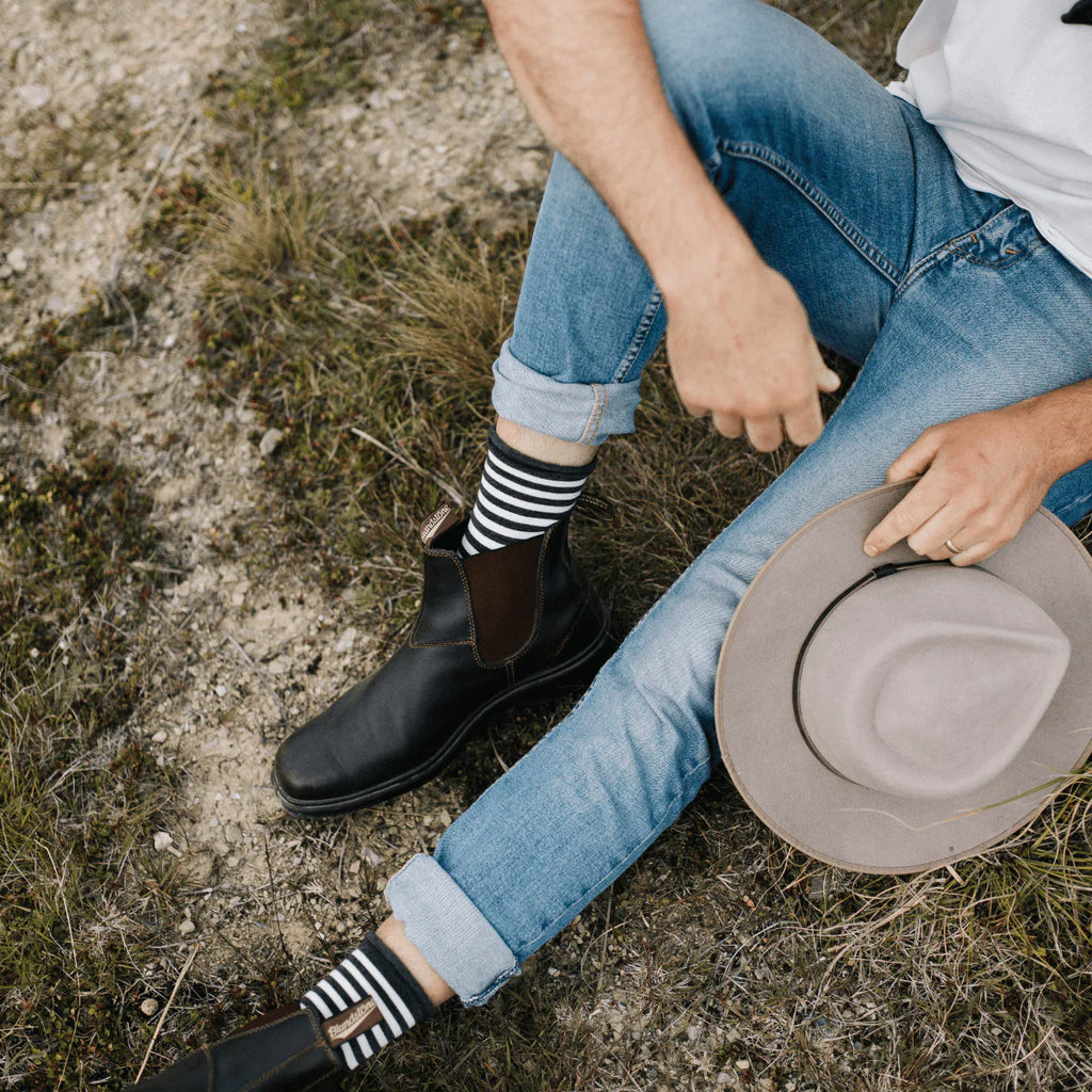 Piha Merino Wool Roll Top Crew Sock Men 6-10