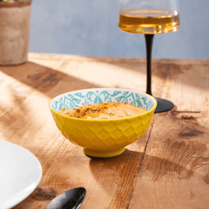 MK Yellow and Blue Geo Nibble 12cm
