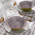 MK Green Blue Geometric Ramen 21cm