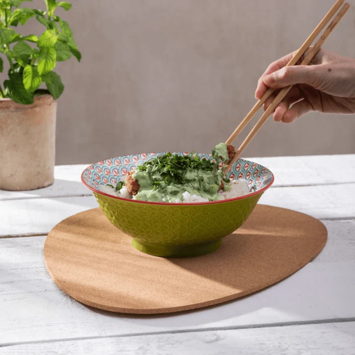 MK Green Blue Geometric Ramen 21cm