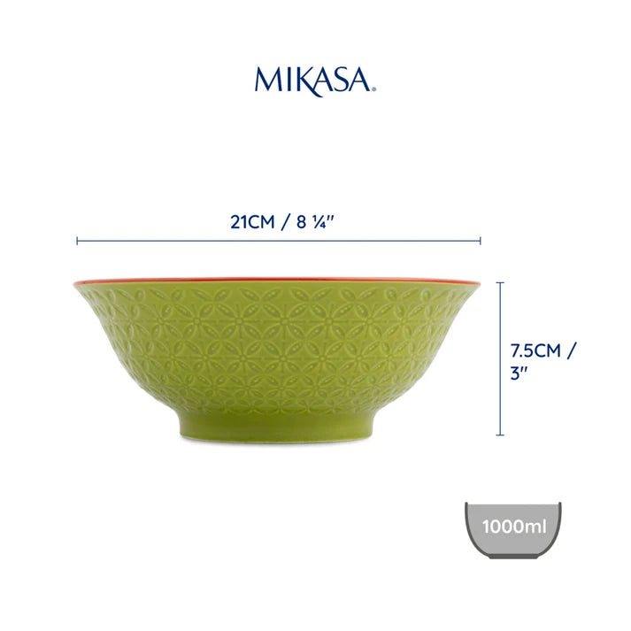MK Green Blue Geometric Ramen 21cm