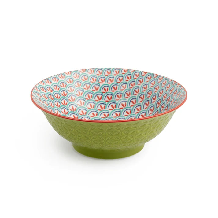 MK Green Blue Geometric Ramen 21cm