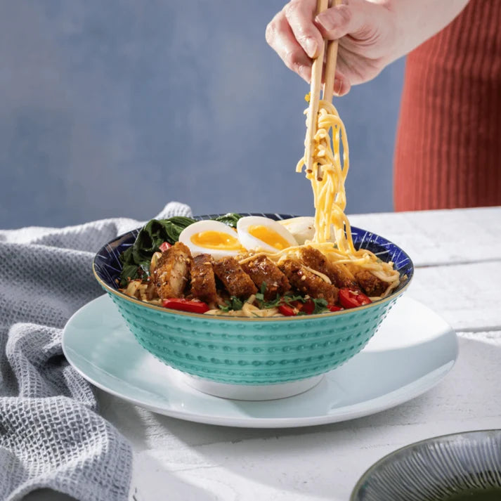 MK Indigo Chevron Ramen Bowl 21cm