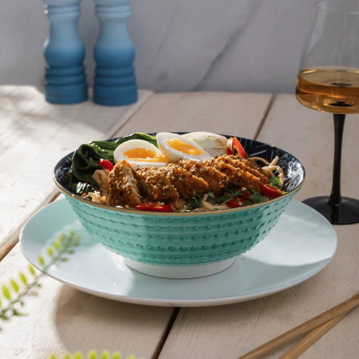 MK Indigo Chevron Ramen Bowl 21cm