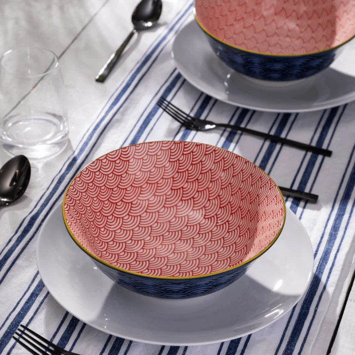 MK Blue Red Arc Ramen Bowl 21cm