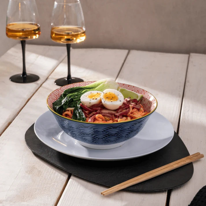 MK Blue Red Arc Ramen Bowl 21cm