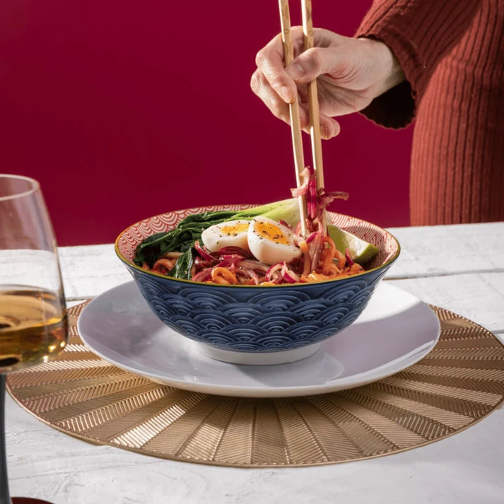 MK Blue Red Arc Ramen Bowl 21cm