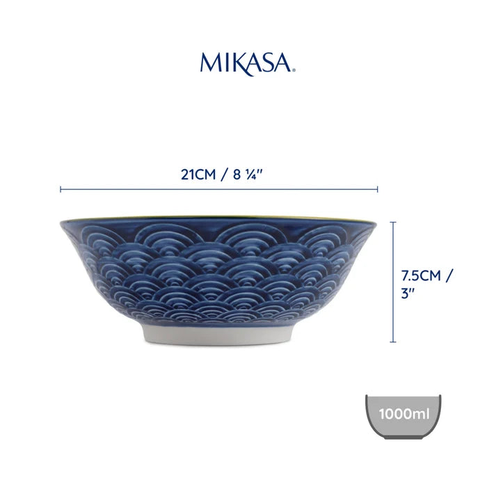 MK Blue Red Arc Ramen Bowl 21cm
