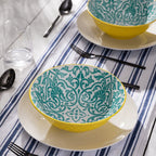 MK Yellow and Geometric Ramen Bowl 21cm