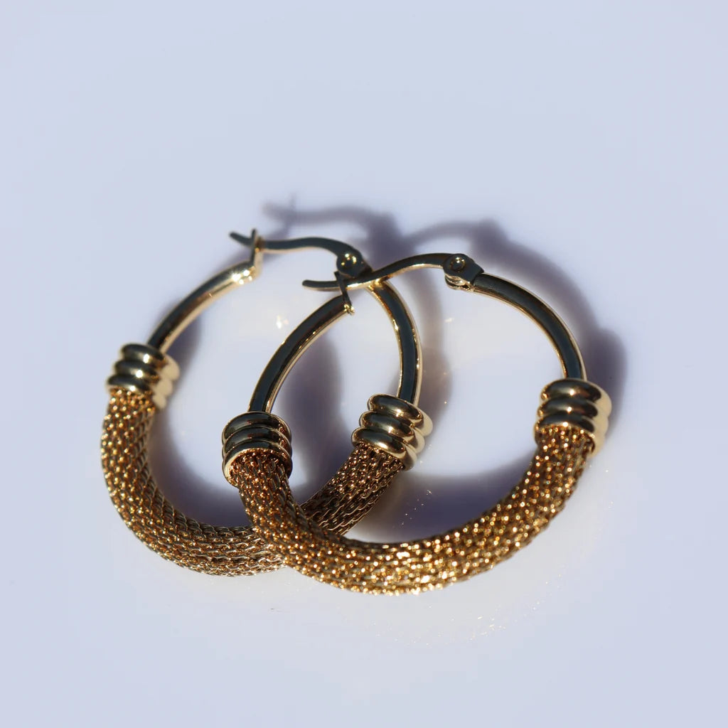 Steel Me Stainless Yellow Gold Mimi Hoop Earring 30mm