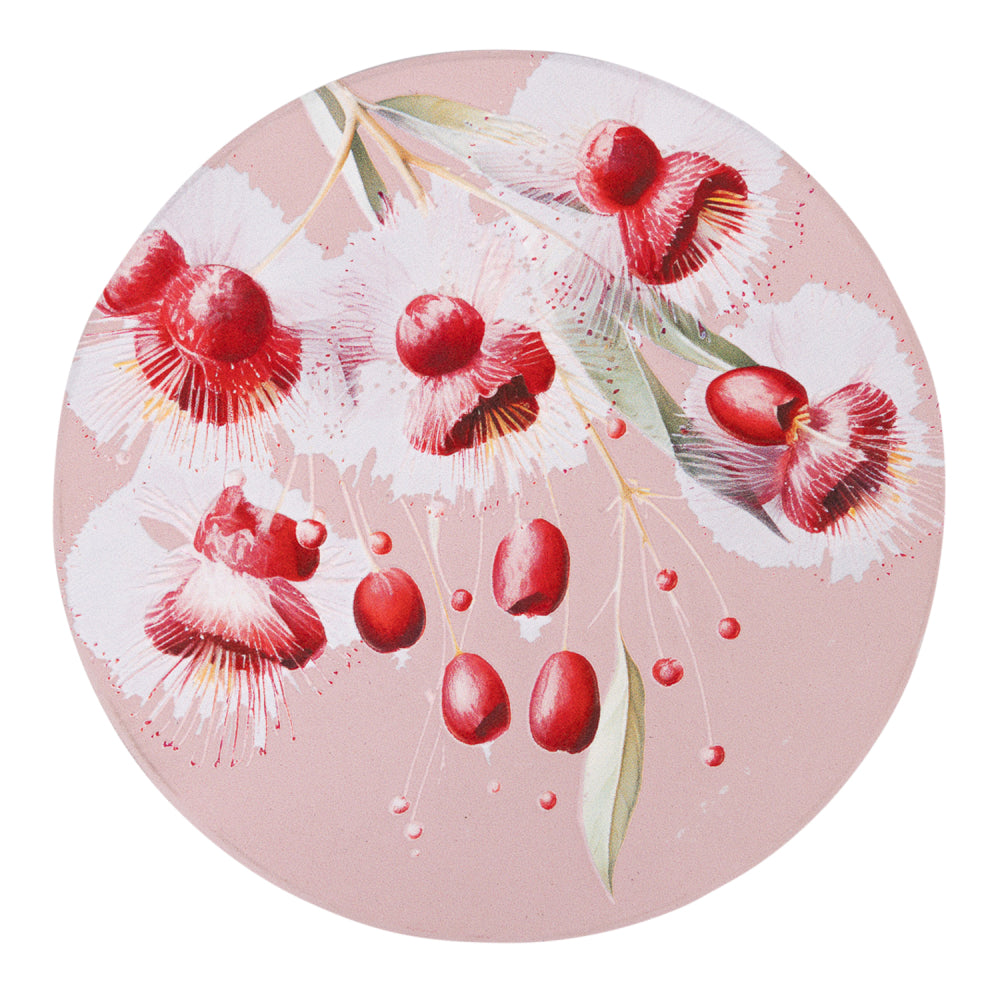 Native Blooms Pink Floral Ceramic Coaster