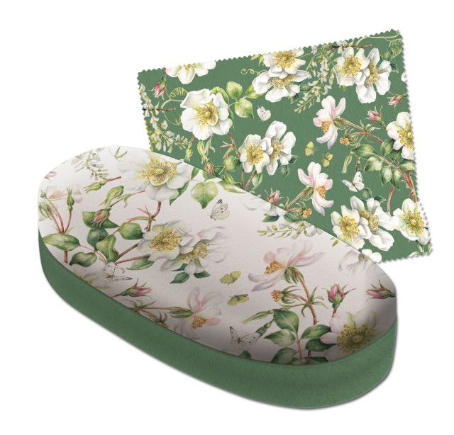 Large Glasses Case With Cloth White Elegance