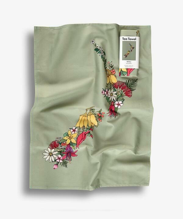 NZ Flora Tea Towel