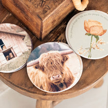 Load image into Gallery viewer, Rustic Meadow Cow Ceramic Coaster