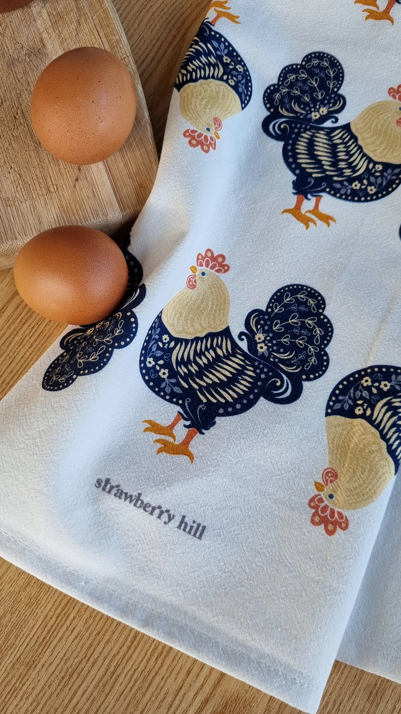SH Rooster Tea Towel