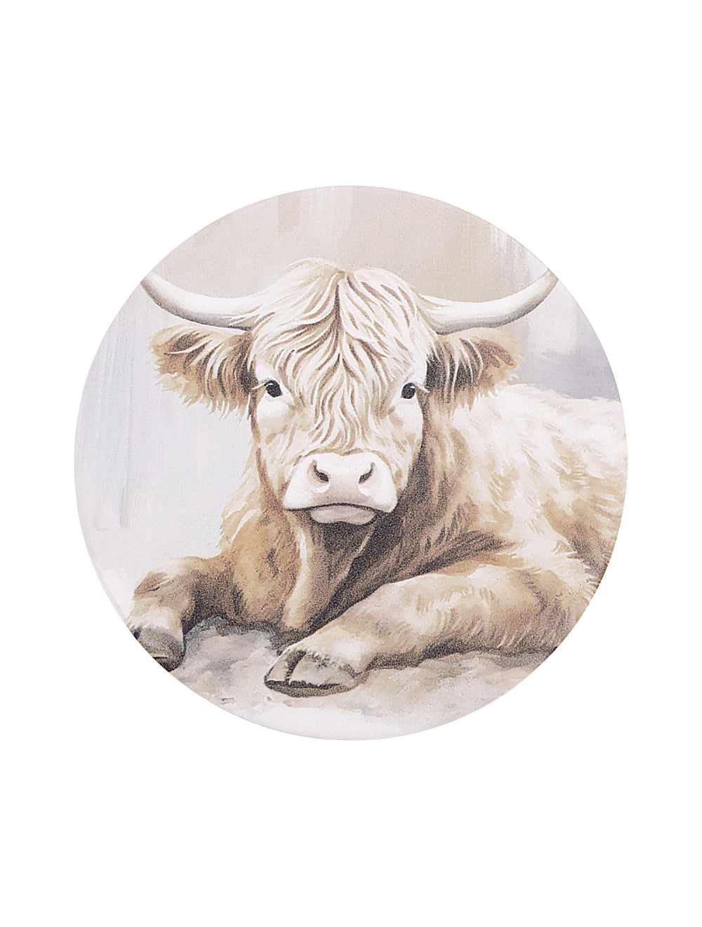 Saddle & Bloom Highland Calf Ceramic Coaster
