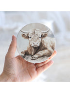 Saddle & Bloom Highland Calf Ceramic Coaster