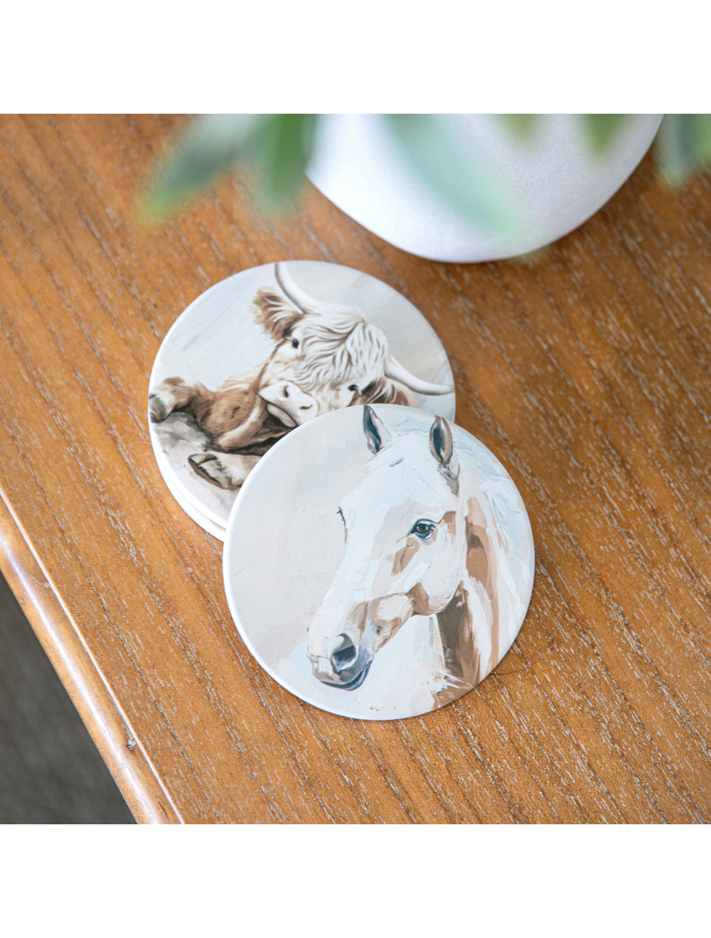 Saddle & Bloom Horse Ceramic Coaster