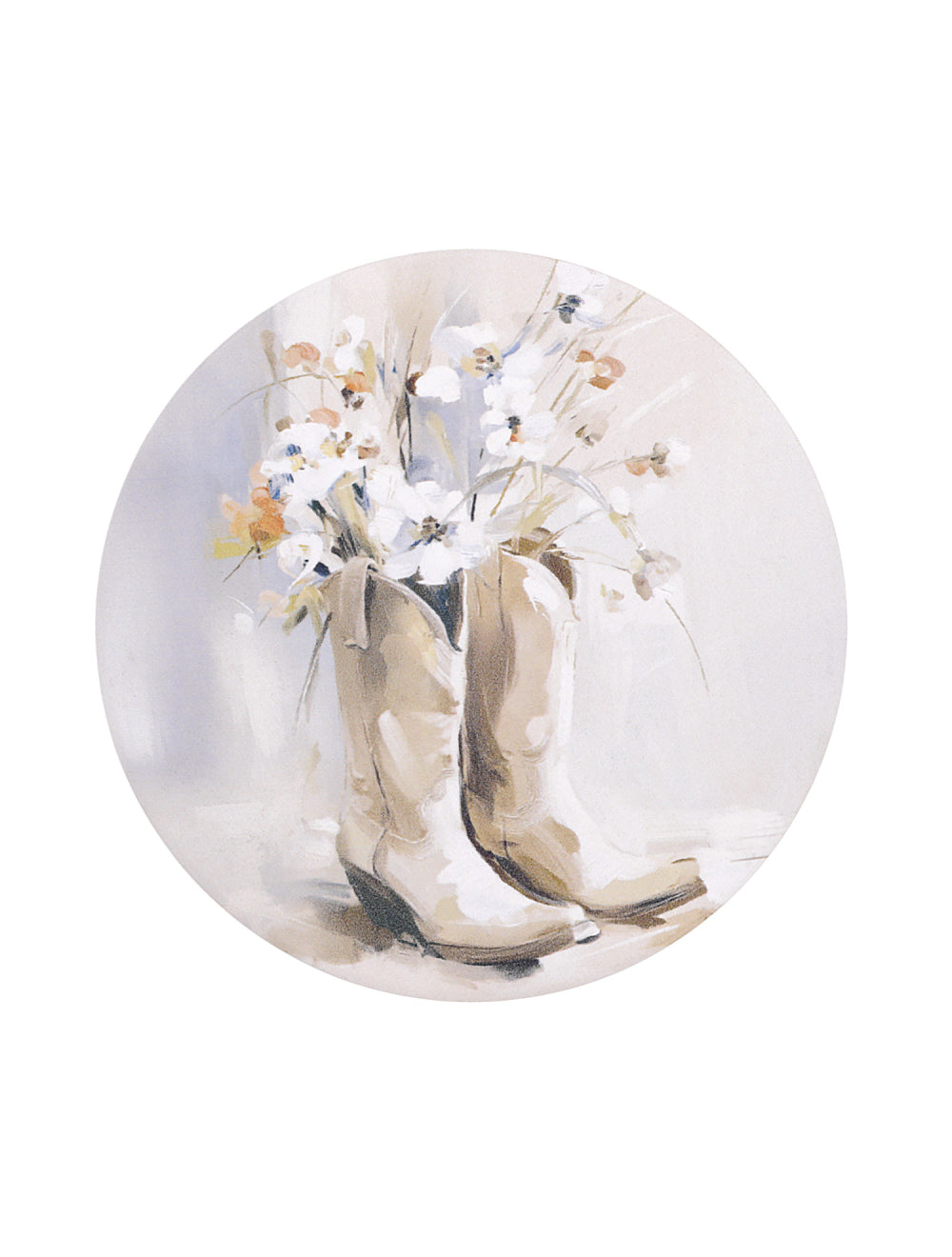 Saddle & Bloom Floral Boots Ceramic Coaster