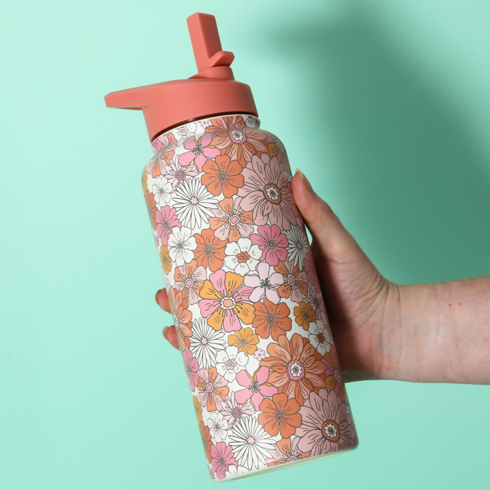 Sip by Splosh Retro Floral Water Bottle 950ml
