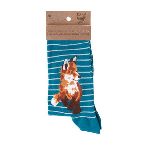 Wrendale Socks Fox Teal
