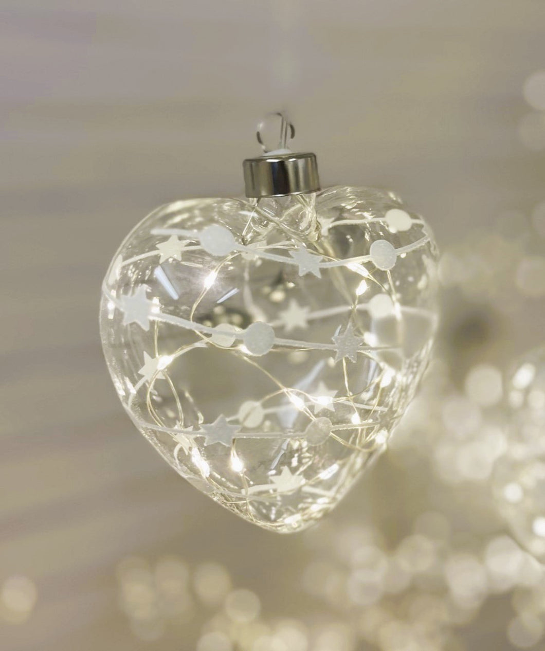 Sparkly Hanging Glass Heart