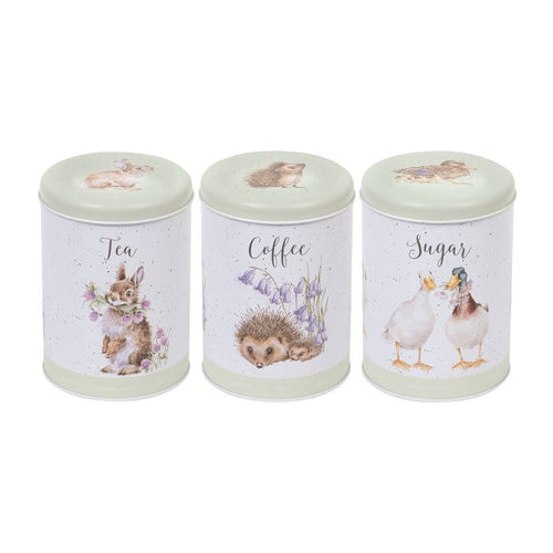 Wren Country Meadow Set Tea,Coffee Sugar Cannisters