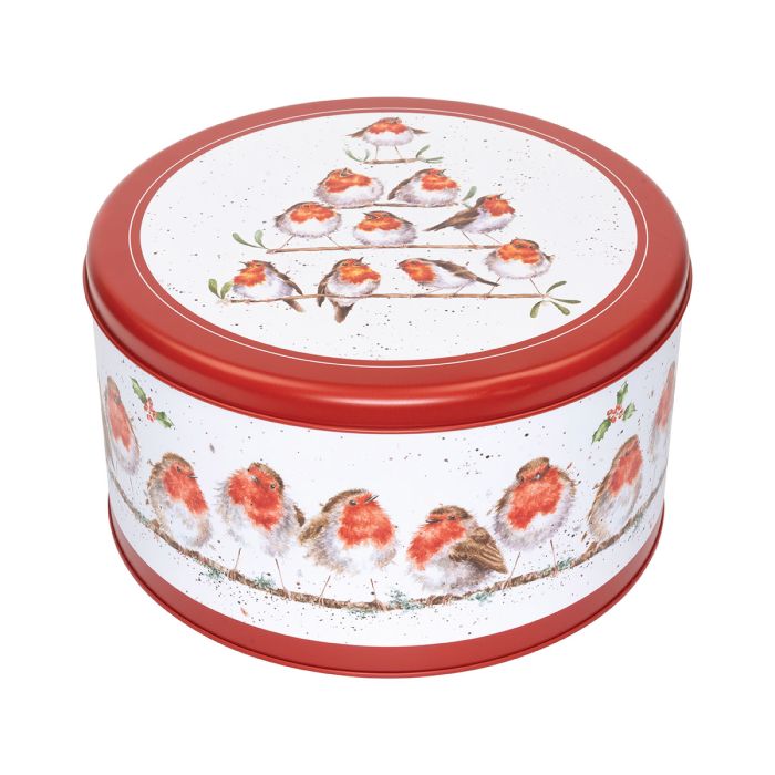 Wrendale Rockin Robins Round Xmas Tin