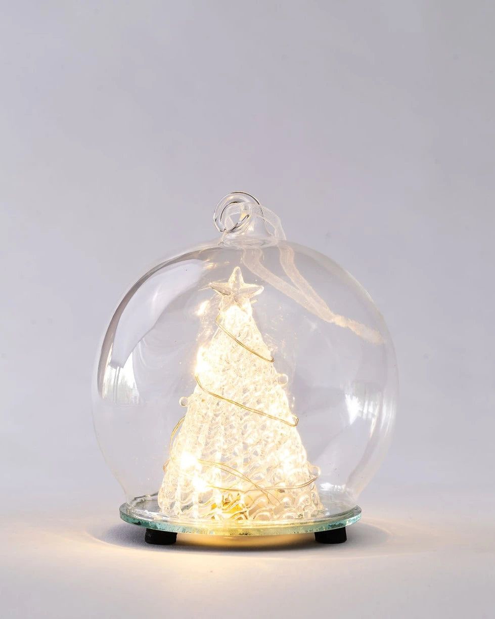 Glass Tree Globe 10cm