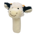 Curly Cow Soft Rattle White & Black 13cm