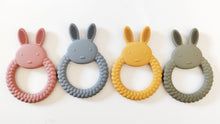 Load image into Gallery viewer, Bunny Teether Ring Pink 11cm