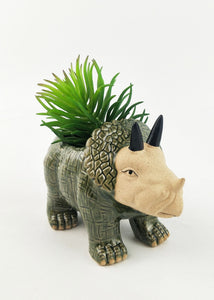 Dinosaur Planter Dark Green 11cm