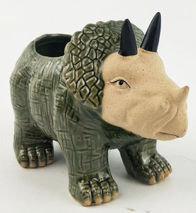 Dinosaur Planter Dark Green 11cm