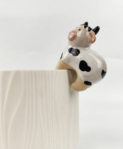 Cow Pot Hanger Sand/Black 8cm