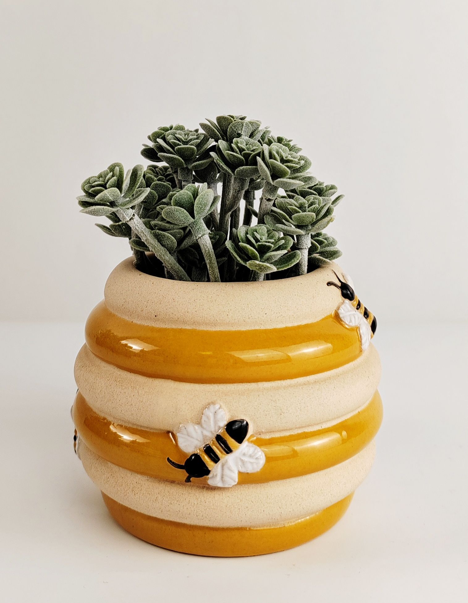 Beehive Planter Honeycomb & Sand 8cm