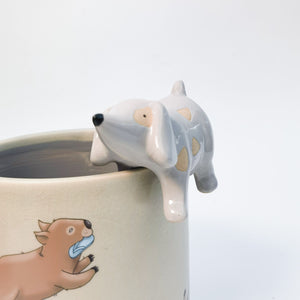 Dog Pot Hanger Bisque