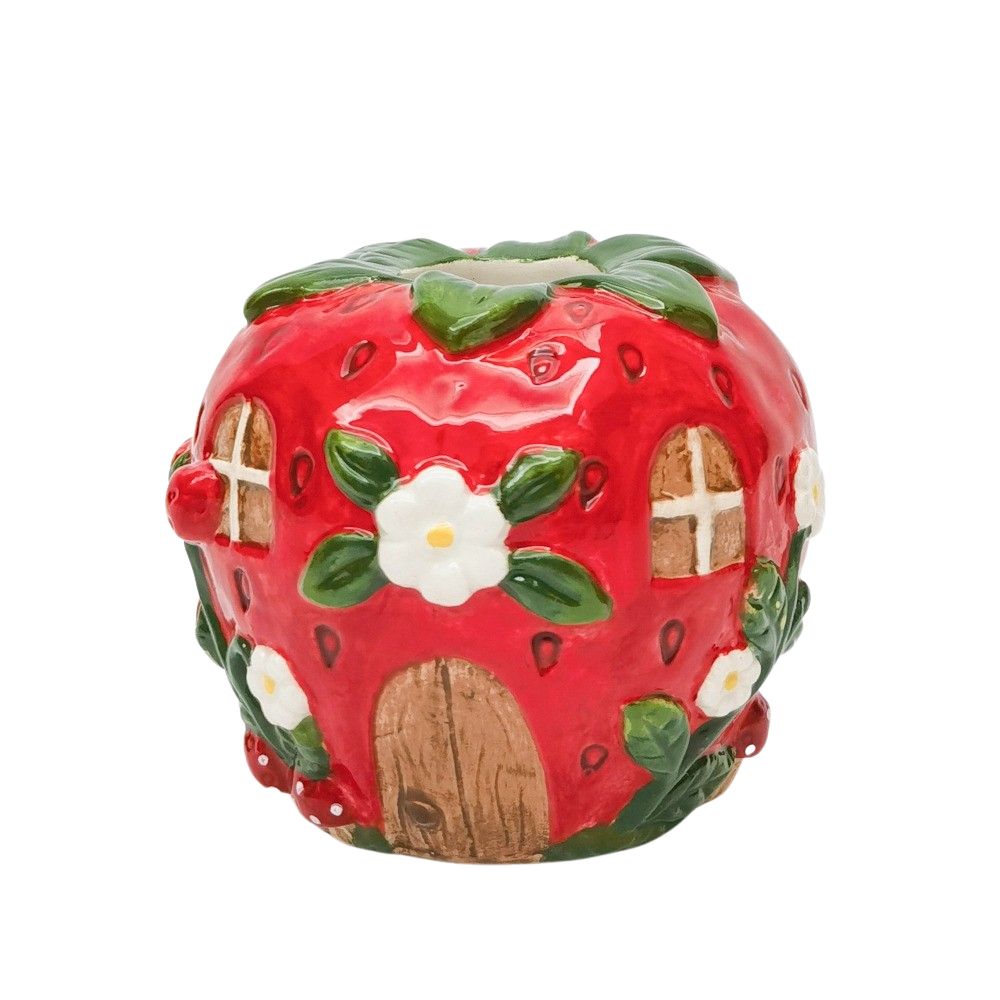 Strawberry House Vase Red 10cm
