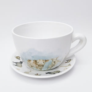 Highland & Friends Tea Cup Planter Brown