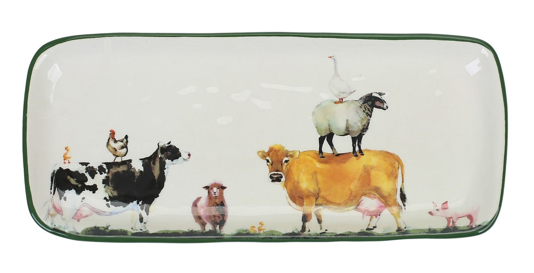 Farm Yard Platter Green 36x15cm