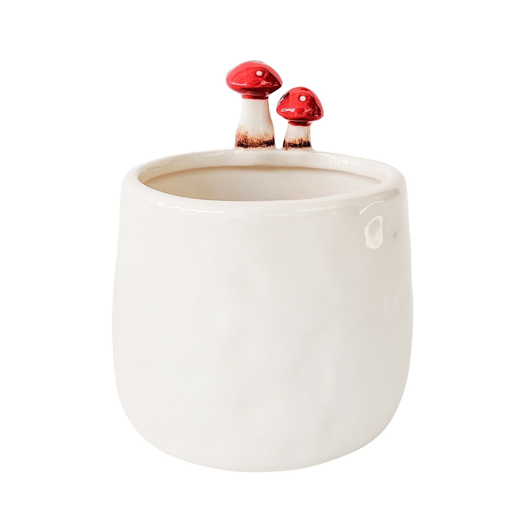 Toadstool Planter White 11cm