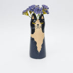 Bailey Cat Vase Black & White 15cm