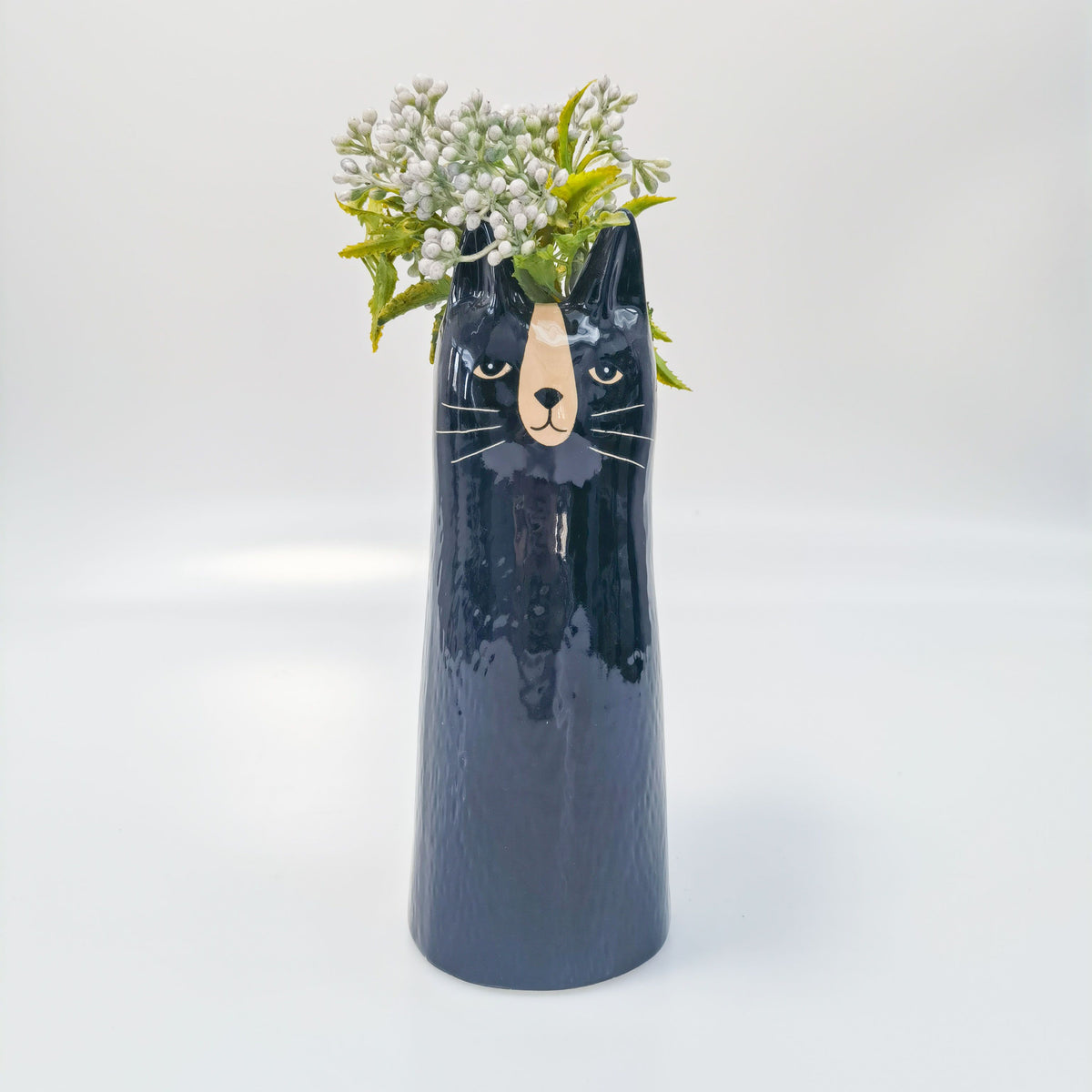 Bailey Cat Vase Black 23cm