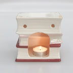 Book Stack Oil Burner Pink & Gold 11cm