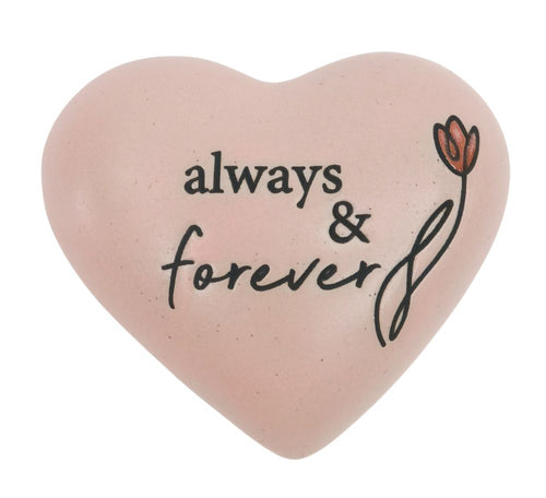 Always & Forever Heart Stone Pink 8cm