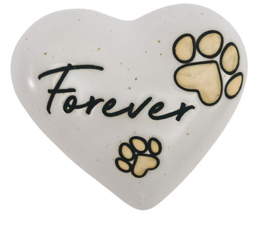 Forever Paws Heart Stone White