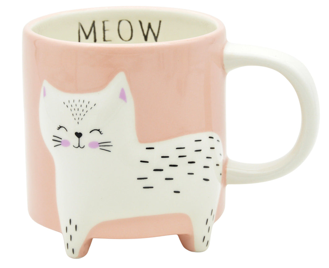 Cat Mug with Legs Pink